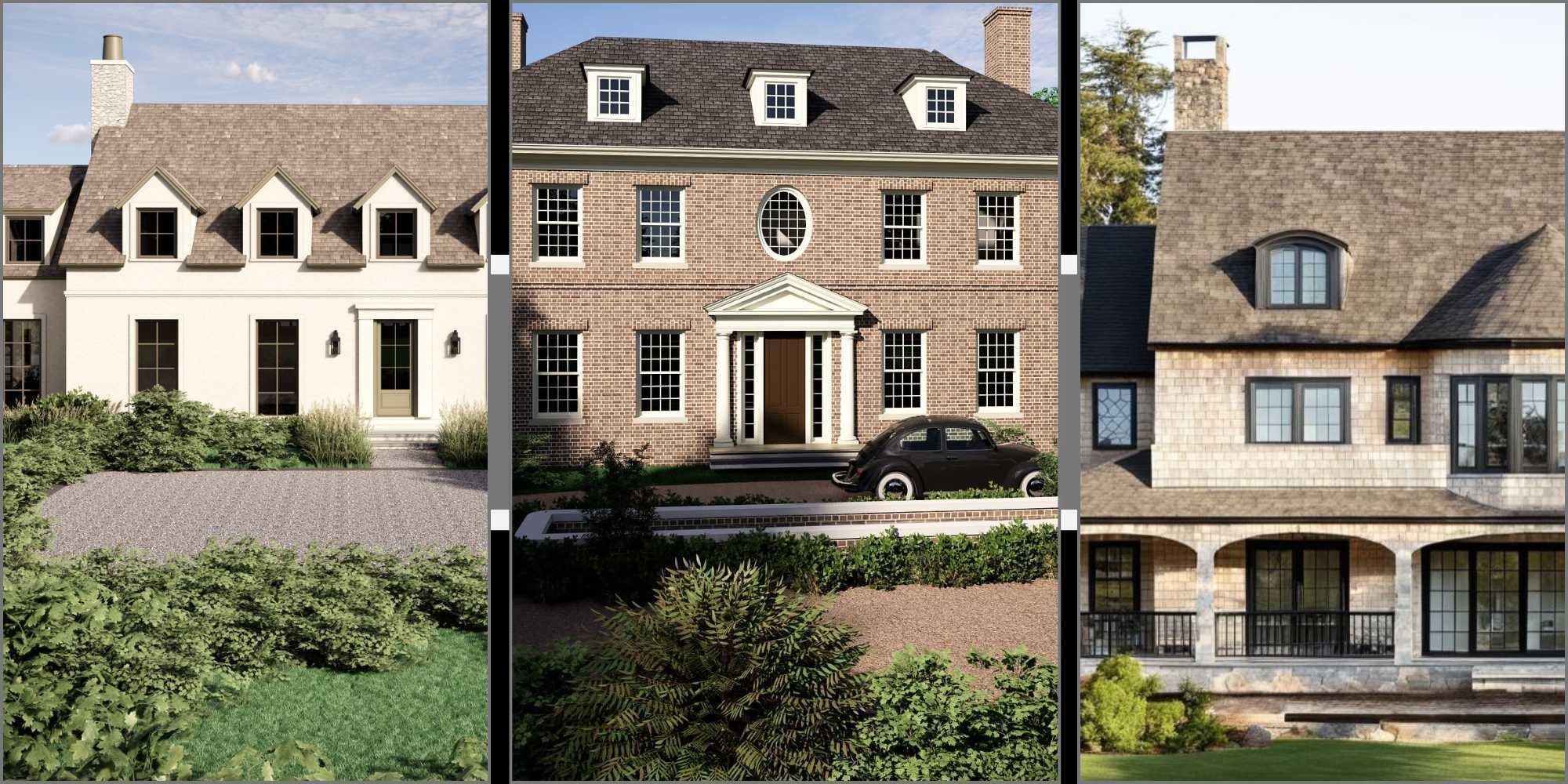 Renderings of high-end custom home designs by TR Design Build in Fairfield County, CT