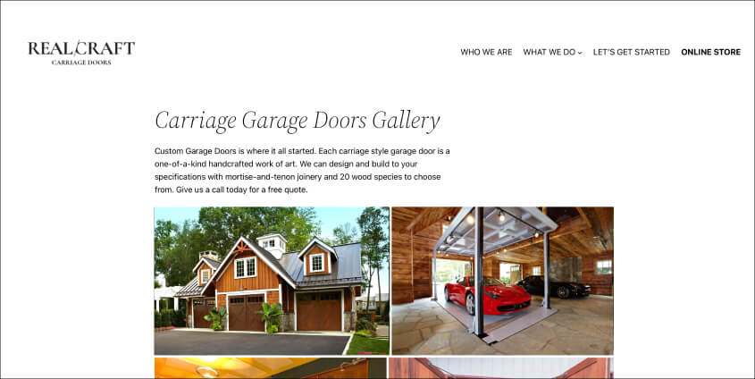real craft carriage garage doors